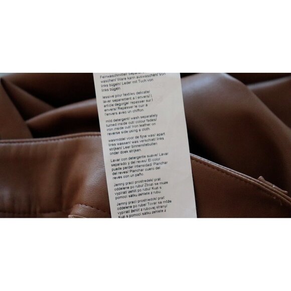 Cambio Women's Size 40 US10 Camel Brown Ray Pants Slim Faux 5 Pckt Trousers $430 - Picture 8 of 9